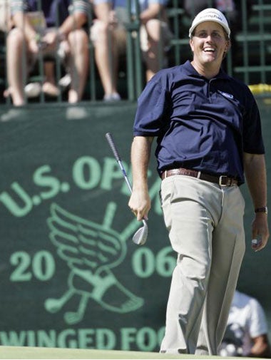 Mickelson gets in some practice ahead of the US Open