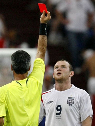 Rooney recieves his marching orders