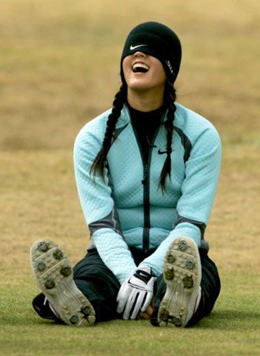 Wie takes a break from practice for the Women's British Open