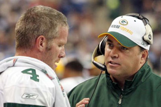 Favre and Packers coach Mike McCarthy discuss tactics