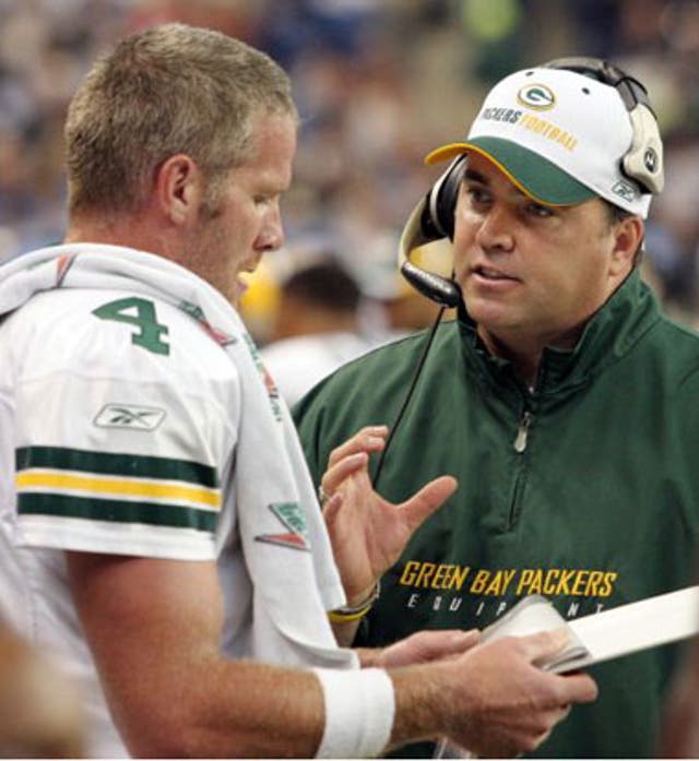 Favre and Packers coach Mike McCarthy discuss tactics