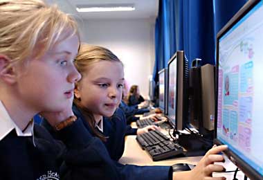 The computer club at the Sacred Heart High School, Hammersmith