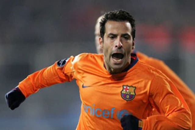 Giuly opened the scoring in a game Barca had to win