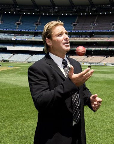 Warne at Melbourne Cricket Ground where he announced his retirement from the sport