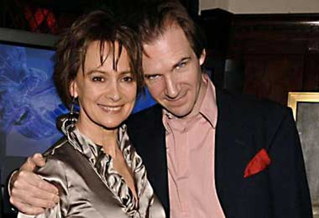Francesca Annis and Ralph Fiennes in happier times