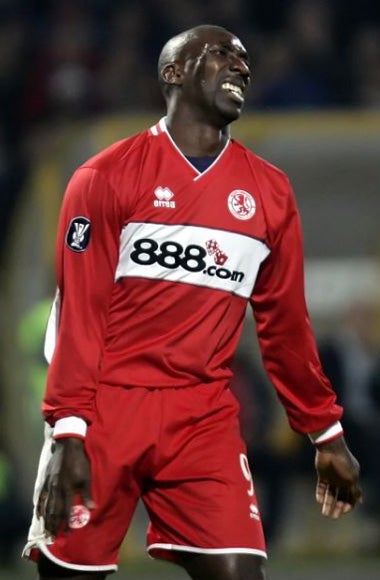 Jimmy Floyd Hasselbaink shows his frustration after missing a chance in the Uefa Cup tie