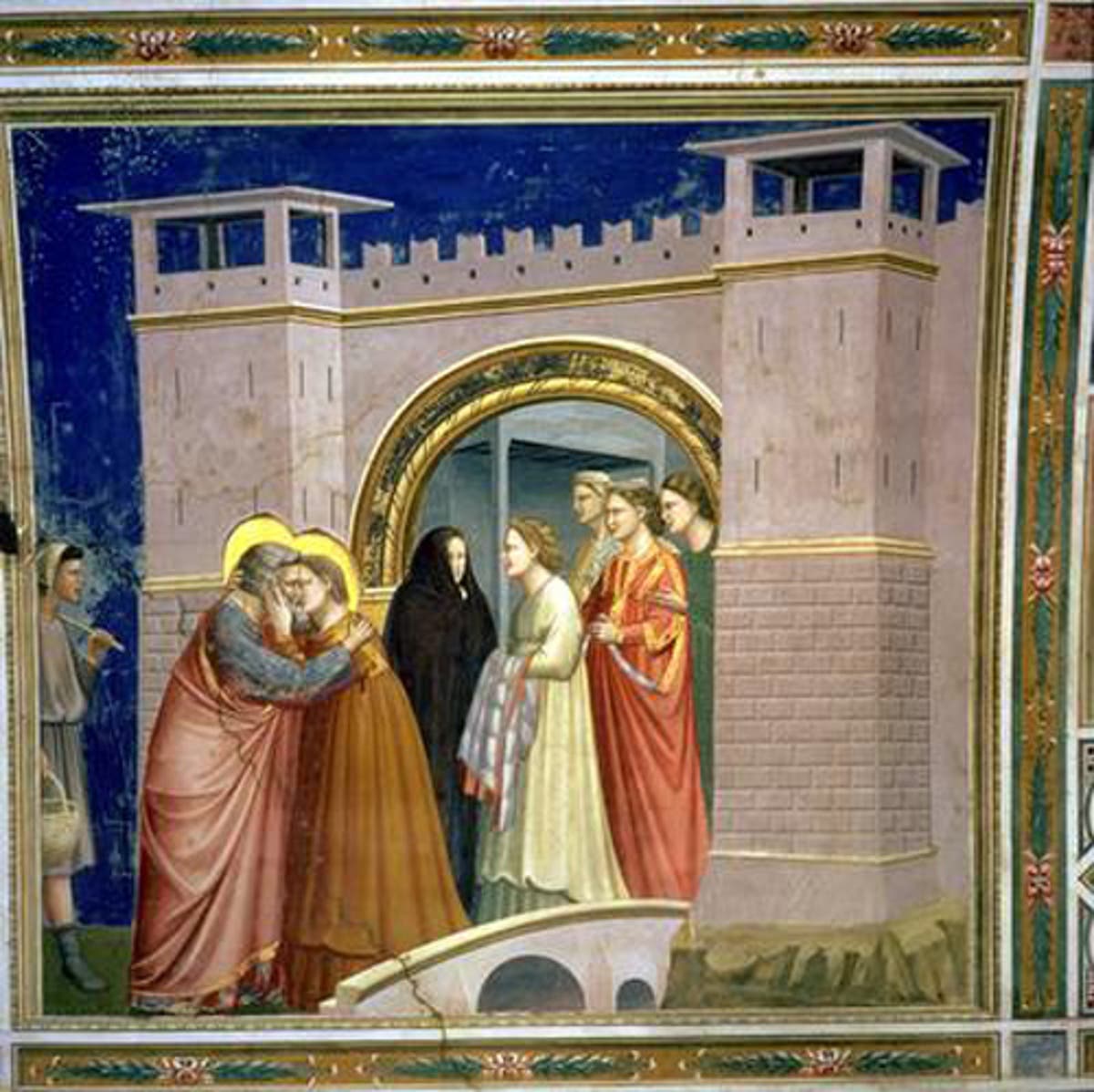 Bondone, di Giotto: The Meeting at the Golden Gate (1305) | The