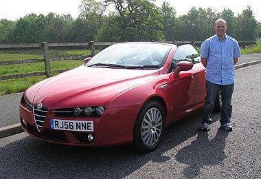Peter Hawes with the Alfa Romeo Spider