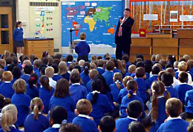 Assembly at Sherwood primary in Preston