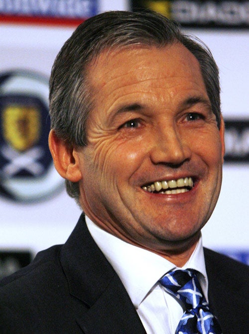 George Burley is unveiled as the new Scotland manager in Glasgow yesterday