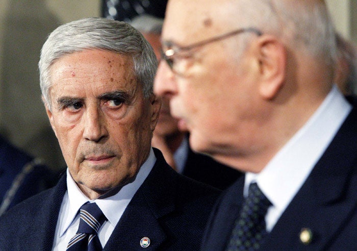 Franco Marini (left) with Giorgio Napolitano