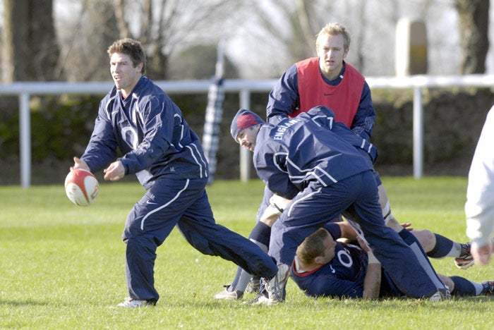 Bath flanker Lipman (left) prepares for England's second Six Nations match against Italy on Sunday