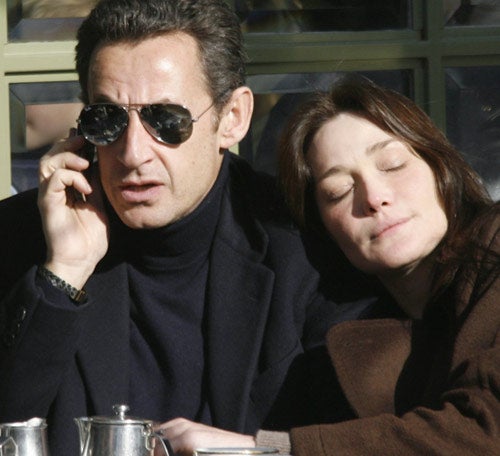 Bruni with French president Nicholas Sarkozy