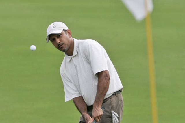 Singh bogeyed two of the last three holes at the Johnnie Walker Classic