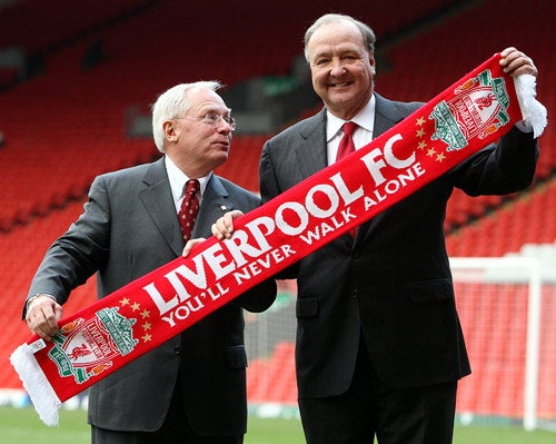 The Liverpool co-owners George Gillett (left) and Tom Hicks, whose relationship has soured since purchasing the club in February last year