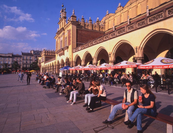 The magnificent Renaissance-era Cloth Hall in the Rynek Glowny (market square) in Krakow