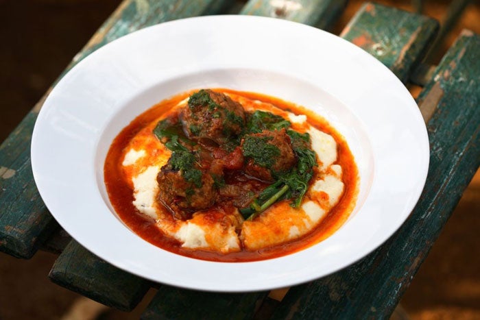 Serve with the meatballs with some polenta or pasta © Lisa Barber