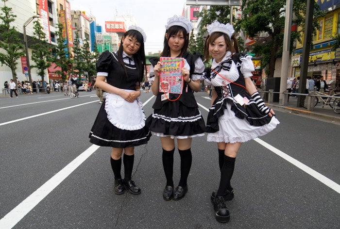 Waitresses from a 'maid cafe' inTokyo