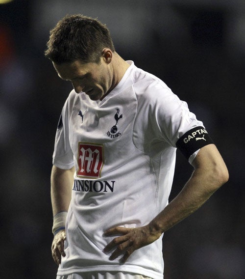 Spurs captain Robbie Keane after defeat against PSV