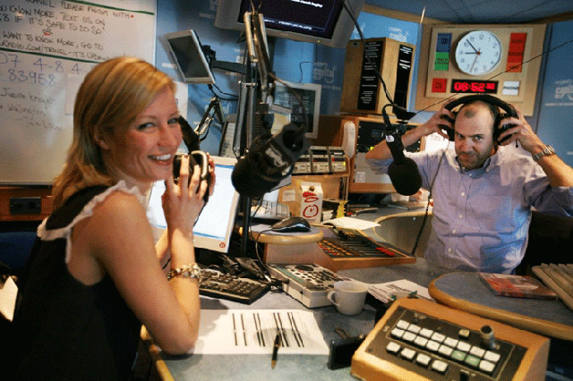 Vaughan again: left, Denise Van Outen is back with old pal Johnnyto spice up Capital's breakfast show © David Sandison