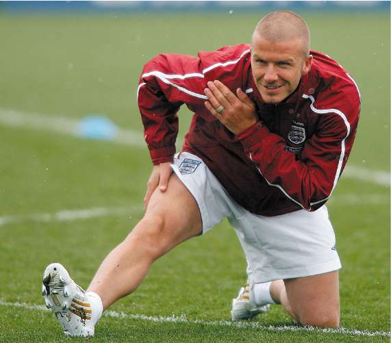 David Beckham preparesfor tonight's friendly against France, when he is expected to gain his 100th cap