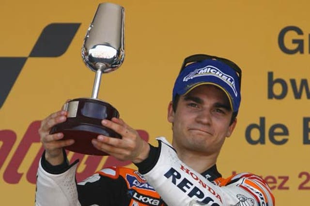Dani Pedrosa suffered the injury after six minutes at the Motegi circuit in Japan