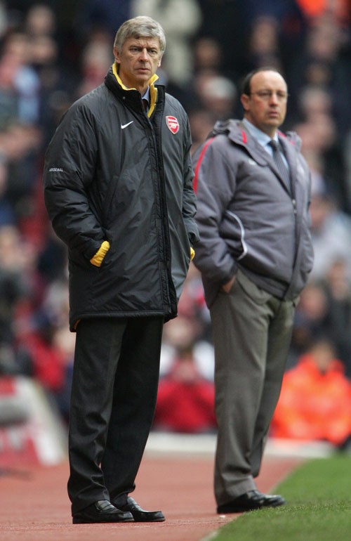 Benitez and Wenger will renew hostilities at Anfield on Tuesday night