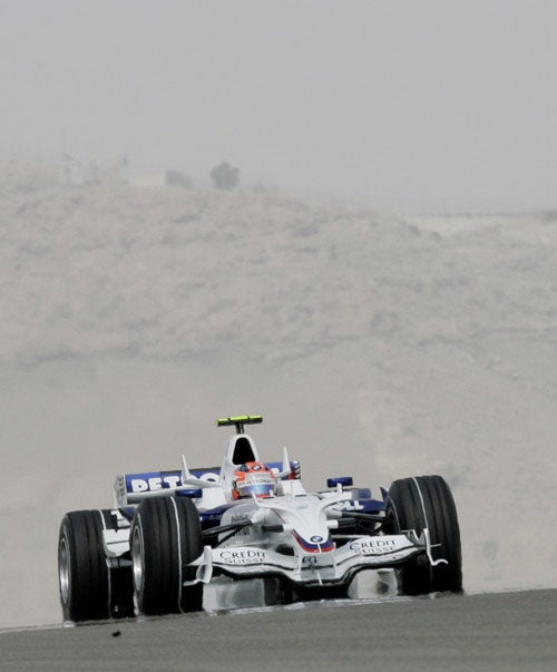 BMW-Sauber driver Robert Kubica on his way to the first pole position of his Formula One career