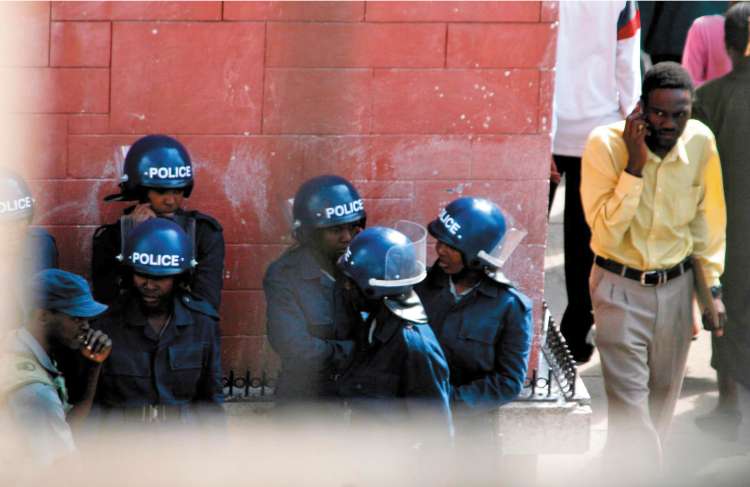 Riot police have been deployed in the central business district of Harare as the political atmosphere grows more tense