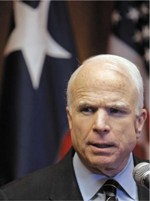 Mr McCain was out on the campaign trail yesterday in California, where he met Governor Arnold Schwarzenegger