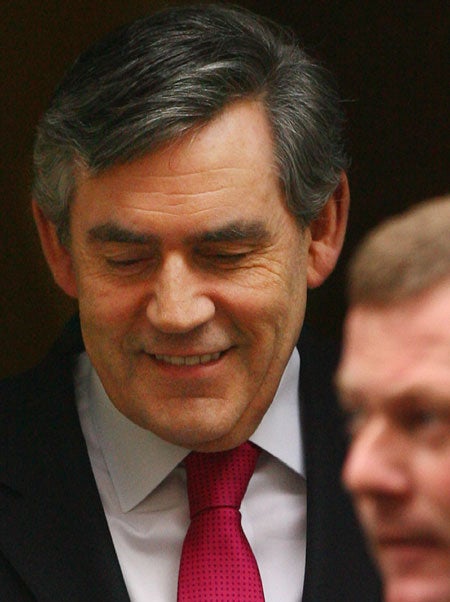Gordon Brown departs for Prime Minister's questions from Downing Street yesterday