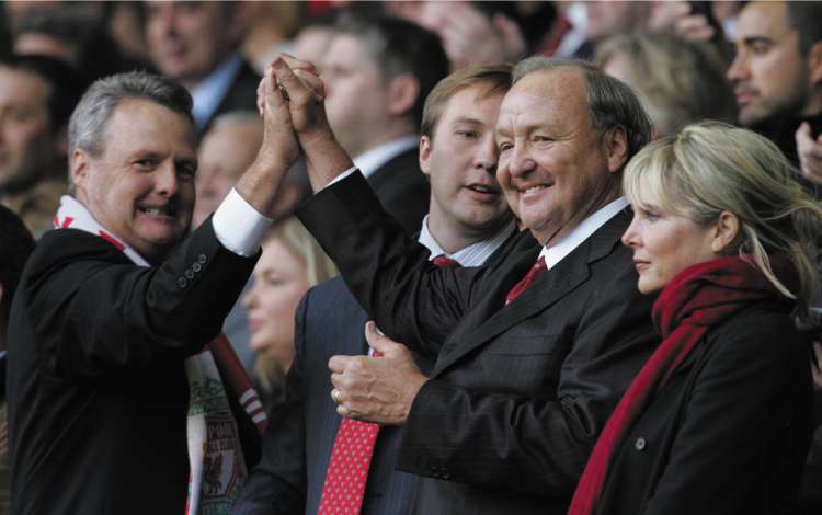 The Liverpool co-owner Tom Hicks at Anfield on Tuesday night. Yesterday he visited the club's training ground