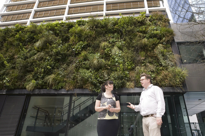 Living wall: Emma and Tim Richardson in London's New Street Square © Teena Taylor