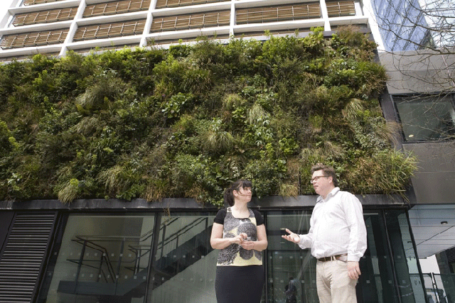 Living wall: Emma and Tim Richardson in London's New Street Square © Teena Taylor