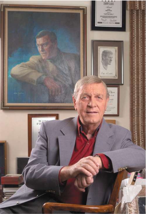 Country music legend Eddy Arnold in his memorabilia- filled office in Brentwood, 2002