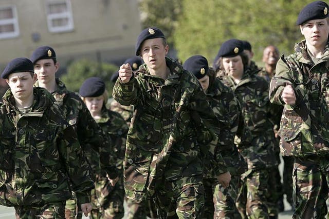 Eyes front: members of the CCF at Thomas Deacon Academy, Peterborough © Doug Marke, Page One