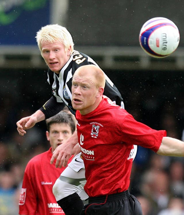 Rochdale's David Perkins (top) scored a wonder goal before being sent off