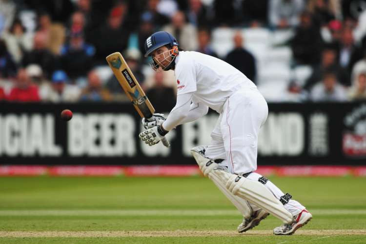 England captain Michael Vaughan on his way to scoring 106 in the first Test against New Zealand at Lord's