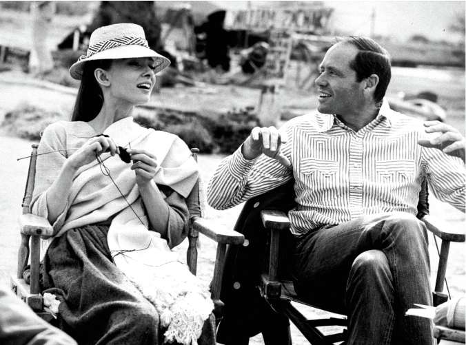 Ferrer with Hepburn on set during filming of 'The Unforgiven' in Durango, Mexico, 1959