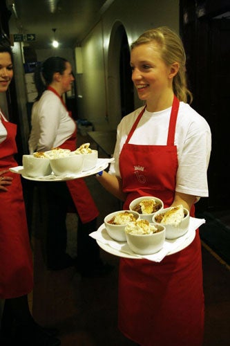 This delicious rhubarb crumble is laced with caramely brown sugar © Lisa Barber