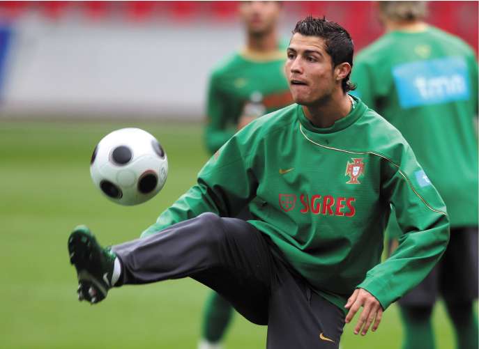 Ronaldo focuses on football rather than his future during training yesterday