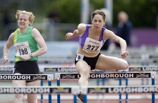 Students take part in a hurdles race at Loughborough university