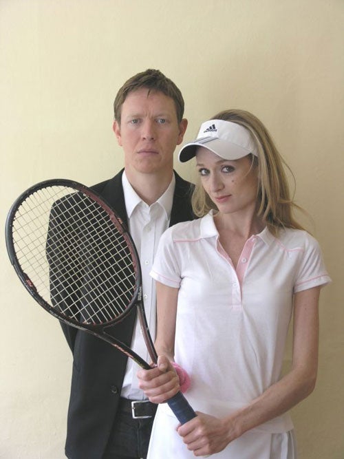 Playing games: Sam Spruell and Rachel Pickup as bodyguard Cedric and tennis star Madeleine in Grand Slam