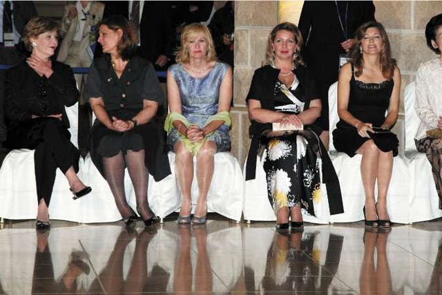 Wives of the G8 leaders at a social event in Hokkaido yesterday