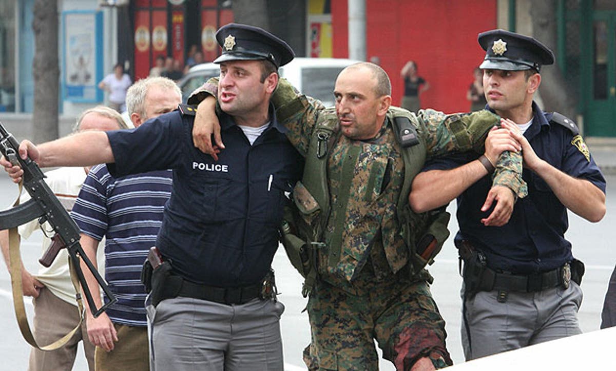Нападение на грузию. Цхинвали 2008 грузинские солдаты. Грузино-южноосетинский конфликт 2008.