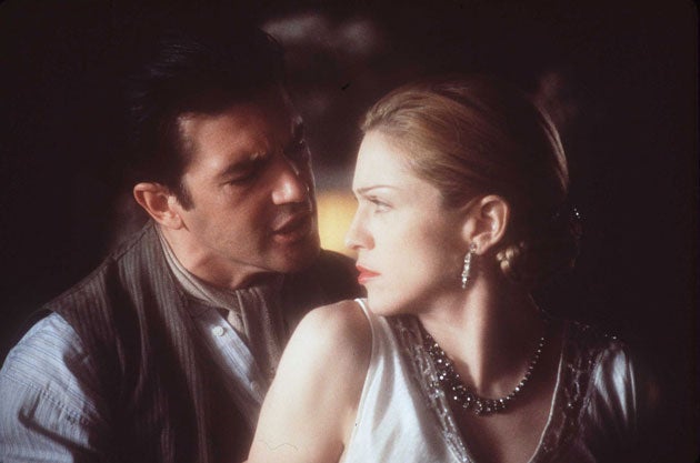 Madonna And Antonio Banderas in the film Evita in 1997