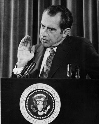Watergate and the downfall of Richard Nixon in 1973 signalled the end of the Sixties for many