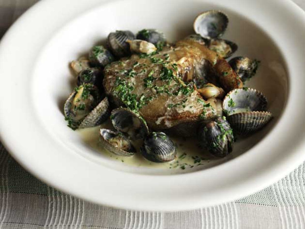 Roast cod with cockles, cider and parsley | The Independent | The ...