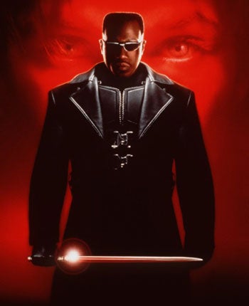 Wesley Snipes as the super-tough half-vamp hunter of the undead.