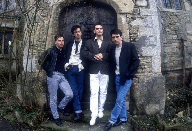 Andy Rourke, Johnny Marr, Morrissey and Mike Joyce together as the Smiths in 1987 (Rex Features)